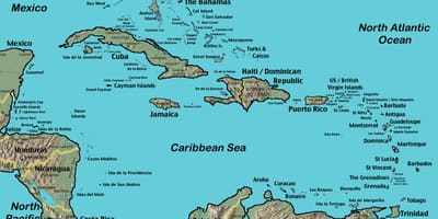 মানচিত্র, বেলিজ এর caribbean